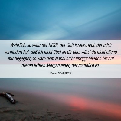 Picture 06 - 1 Samuel 25:34 LUTH1912 - Wahrlich, so wahr der HERR, der Gott Israels, - Bible Verse Picture