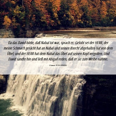 Picture 06 - 1 Samuel 25:39 LUTH1912 - Da das David hörte, daß Nabal tot war, sprach - Bible Verse Picture