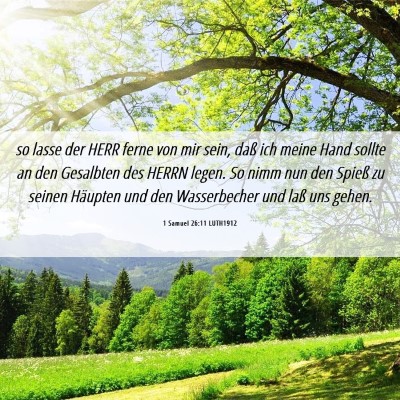 Picture 06 - 1 Samuel 26:11 LUTH1912 - so lasse der HERR ferne von mir sein, daß ich - Bible Verse Picture