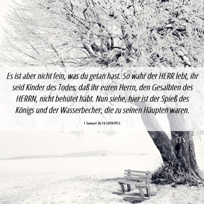 Picture 06 - 1 Samuel 26:16 LUTH1912 - Es ist aber nicht fein, was du getan hast. So - Bible Verse Picture