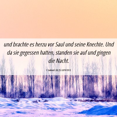 Picture 06 - 1 Samuel 28:25 LUTH1912 - und brachte es herzu vor Saul und seine Knechte. - Bible Verse Picture