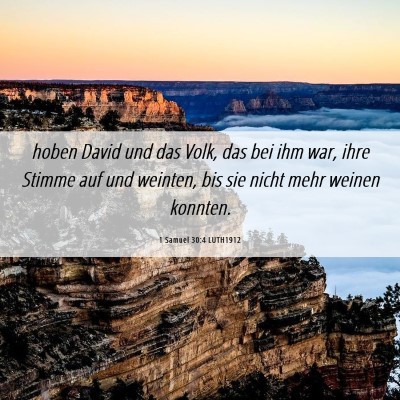 Picture 06 - 1 Samuel 30:4 LUTH1912 - hoben David und das Volk, das bei ihm war, ihre - Bible Verse Picture