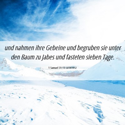Picture 06 - 1 Samuel 31:13 LUTH1912 - und nahmen ihre Gebeine und begruben sie unter - Bible Verse Picture