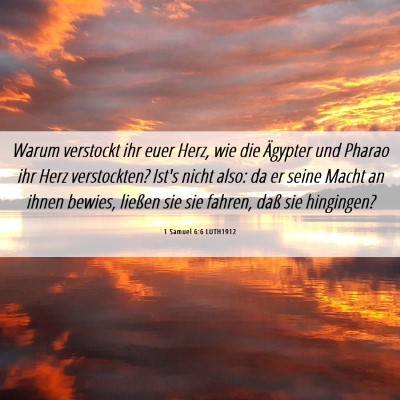 Picture 06 - 1 Samuel 6:6 LUTH1912 - Warum verstockt ihr euer Herz, wie die Ägypter - Bible Verse Picture