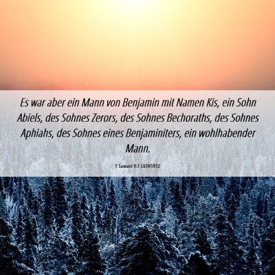 Picture 06 - 1 Samuel 9:1 LUTH1912 - Es war aber ein Mann von Benjamin mit Namen Kis, - Bible Verse Picture