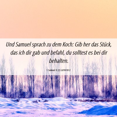 Picture 06 - 1 Samuel 9:23 LUTH1912 - Und Samuel sprach zu dem Koch: Gib her das - Bible Verse Picture