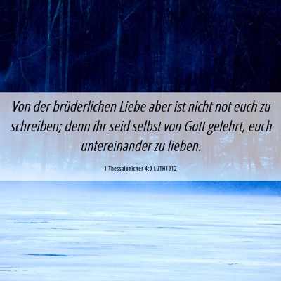 Picture 06 - 1 Thessalonicher 4:9 LUTH1912 - Von der brüderlichen Liebe aber ist nicht not - Bible Verse Picture