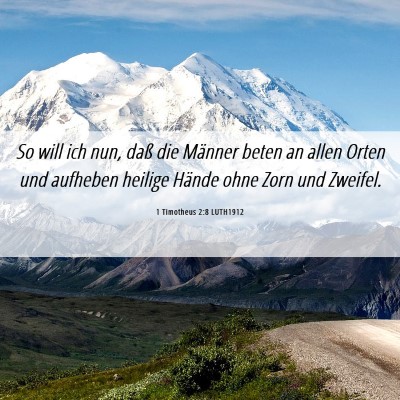 Picture 06 - 1 Timotheus 2:8 LUTH1912 - So will ich nun, daß die Männer beten an allen - Bible Verse Picture