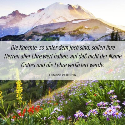 Picture 06 - 1 Timotheus 6:1 LUTH1912 - Die Knechte, so unter dem Joch sind, sollen ihre - Bible Verse Picture