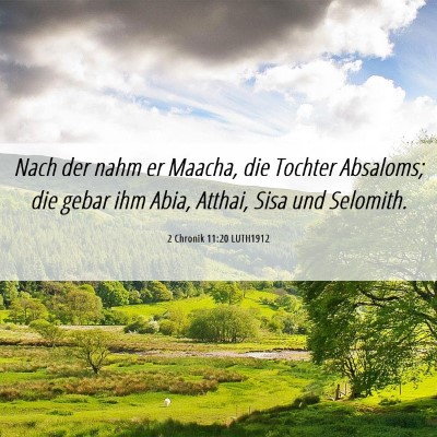 Picture 06 - 2 Chronik 11:20 LUTH1912 - Nach der nahm er Maacha, die Tochter Absaloms; - Bible Verse Picture