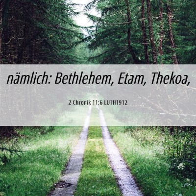 Picture 06 - 2 Chronik 11:6 LUTH1912 - nämlich: Bethlehem, Etam, - Bible Verse Picture