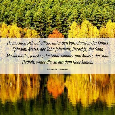 Picture 06 - 2 Chronik 28:12 LUTH1912 - Da machten sich auf etliche unter den Vornehmsten - Bible Verse Picture