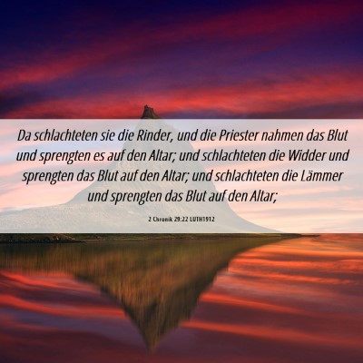 Picture 06 - 2 Chronik 29:22 LUTH1912 - Da schlachteten sie die Rinder, und die Priester - Bible Verse Picture