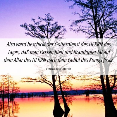 Picture 06 - 2 Chronik 35:16 LUTH1912 - Also ward beschickt der Gottesdienst des HERRN - Bible Verse Picture