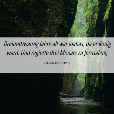 Picture 06 - 2 Chronik 36:2 LUTH1912 - Dreiundzwanzig Jahre alt war Joahas, da er König - Bible Verse Picture