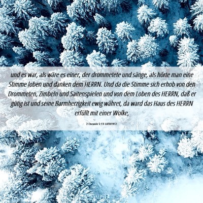 Picture 06 - 2 Chronik 5:13 LUTH1912 - und es war, als wäre es einer, der drommetete - Bible Verse Picture
