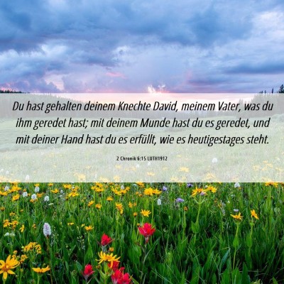 Picture 06 - 2 Chronik 6:15 LUTH1912 - Du hast gehalten deinem Knechte David, meinem - Bible Verse Picture