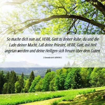 Picture 06 - 2 Chronik 6:41 LUTH1912 - So mache dich nun auf, HERR, Gott zu deiner Ruhe, - Bible Verse Picture