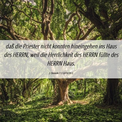Picture 06 - 2 Chronik 7:2 LUTH1912 - daß die Priester nicht konnten hineingehen ins - Bible Verse Picture