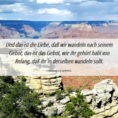 Picture 06 - 2 Johannes 1:6 LUTH1912 - Und das ist die Liebe, daß wir wandeln nach - Bible Verse Picture