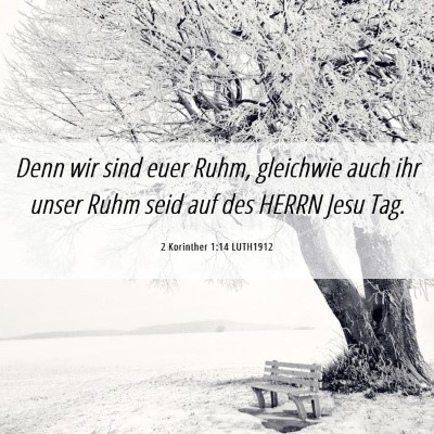 Picture 06 - 2 Korinther 1:14 LUTH1912 - Denn wir sind euer Ruhm, gleichwie auch ihr unser - Bible Verse Picture