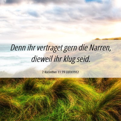 Picture 06 - 2 Korinther 11:19 LUTH1912 - Denn ihr vertraget gern die Narren, dieweil ihr - Bible Verse Picture