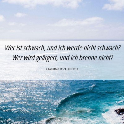 Picture 06 - 2 Korinther 11:29 LUTH1912 - Wer ist schwach, und ich werde nicht schwach? Wer - Bible Verse Picture