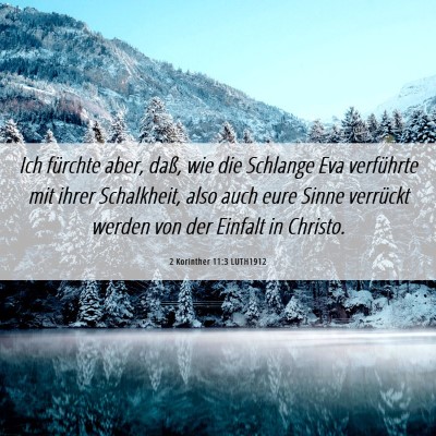 Picture 06 - 2 Korinther 11:3 LUTH1912 - Ich fürchte aber, daß, wie die Schlange Eva - Bible Verse Picture