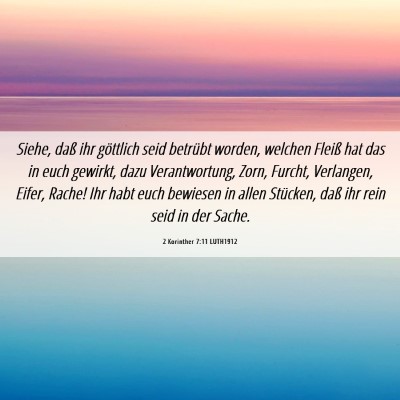 Picture 06 - 2 Korinther 7:11 LUTH1912 - Siehe, daß ihr göttlich seid betrübt worden, - Bible Verse Picture
