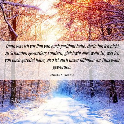 Picture 06 - 2 Korinther 7:14 LUTH1912 - Denn was ich vor ihm von euch gerühmt habe, - Bible Verse Picture