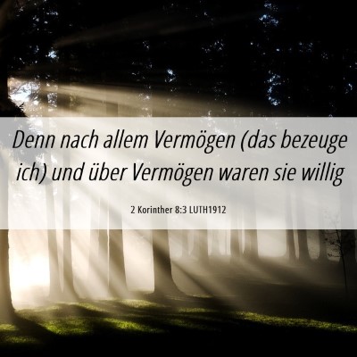 Picture 06 - 2 Korinther 8:3 LUTH1912 - Denn nach allem Vermögen (das bezeuge ich) und - Bible Verse Picture