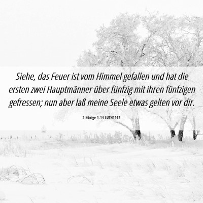 Picture 06 - 2 Könige 1:14 LUTH1912 - Siehe, das Feuer ist vom Himmel gefallen und hat - Bible Verse Picture