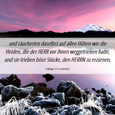 Picture 06 - 2 Könige 17:11 LUTH1912 - und räucherten daselbst auf allen Höhen wie die - Bible Verse Picture