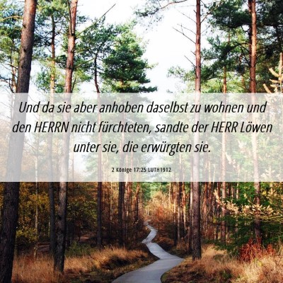 Picture 06 - 2 Könige 17:25 LUTH1912 - Und da sie aber anhoben daselbst zu wohnen und - Bible Verse Picture