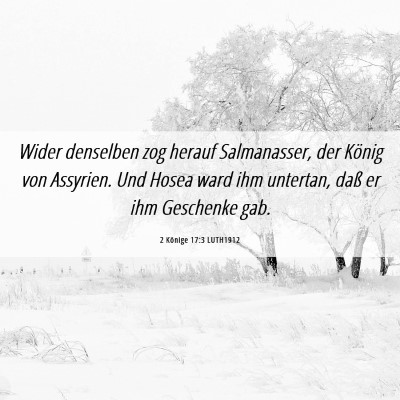 Picture 06 - 2 Könige 17:3 LUTH1912 - Wider denselben zog herauf Salmanasser, der - Bible Verse Picture