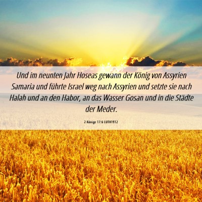 Picture 06 - 2 Könige 17:6 LUTH1912 - Und im neunten Jahr Hoseas gewann der König von - Bible Verse Picture