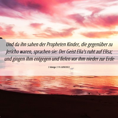 Picture 06 - 2 Könige 2:15 LUTH1912 - Und da ihn sahen der Propheten Kinder, die - Bible Verse Picture
