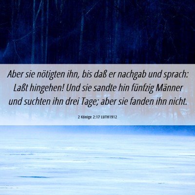 Picture 06 - 2 Könige 2:17 LUTH1912 - Aber sie nötigten ihn, bis daß er nachgab und - Bible Verse Picture