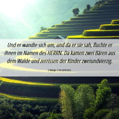 Picture 06 - 2 Könige 2:24 LUTH1912 - Und er wandte sich um; und da er sie sah, fluchte - Bible Verse Picture