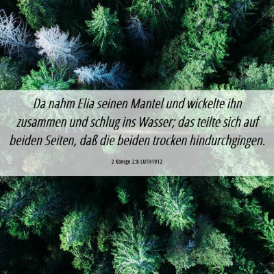 Picture 06 - 2 Könige 2:8 LUTH1912 - Da nahm Elia seinen Mantel und wickelte ihn - Bible Verse Picture