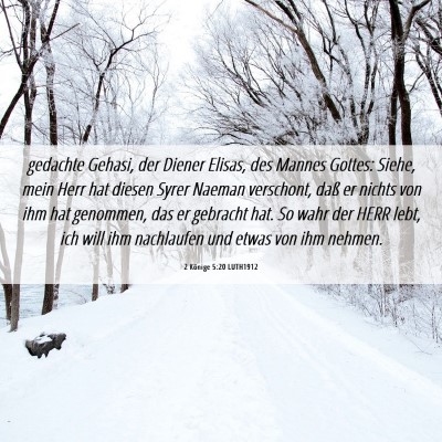 Picture 06 - 2 Könige 5:20 LUTH1912 - gedachte Gehasi, der Diener Elisas, des Mannes - Bible Verse Picture