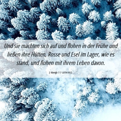 Picture 06 - 2 Könige 7:7 LUTH1912 - Und sie machten sich auf und flohen in der Frühe - Bible Verse Picture