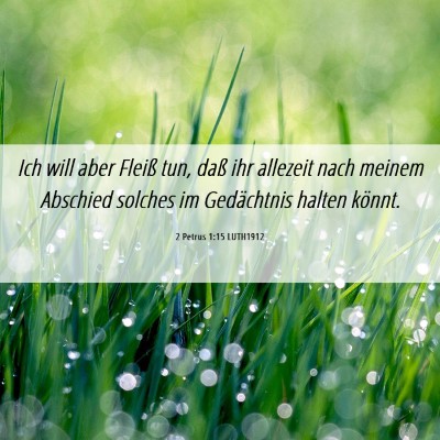 Picture 06 - 2 Petrus 1:15 LUTH1912 - Ich will aber Fleiß tun, daß ihr allezeit nach - Bible Verse Picture