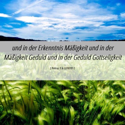 Picture 06 - 2 Petrus 1:6 LUTH1912 - und in der Erkenntnis Mäßigkeit und in der - Bible Verse Picture