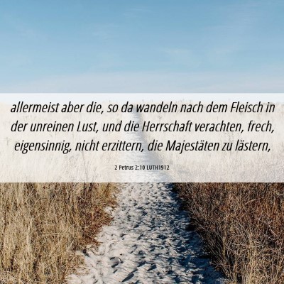 Picture 06 - 2 Petrus 2:10 LUTH1912 - allermeist aber die, so da wandeln nach dem - Bible Verse Picture