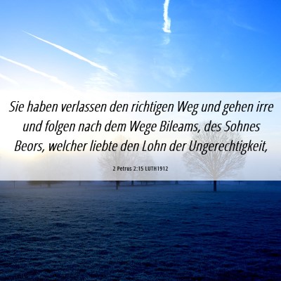 Picture 06 - 2 Petrus 2:15 LUTH1912 - Sie haben verlassen den richtigen Weg und gehen - Bible Verse Picture