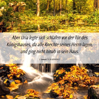 Picture 06 - 2 Samuel 11:9 LUTH1912 - Aber Uria legte sich schlafen vor der Tür des - Bible Verse Picture