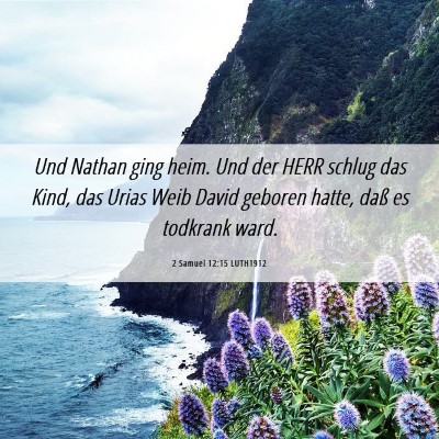 Picture 06 - 2 Samuel 12:15 LUTH1912 - Und Nathan ging heim. Und der HERR schlug das - Bible Verse Picture