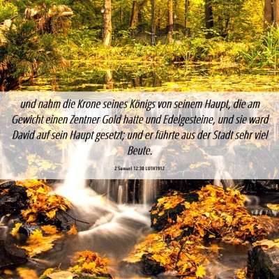 Picture 06 - 2 Samuel 12:30 LUTH1912 - und nahm die Krone seines Königs von seinem - Bible Verse Picture