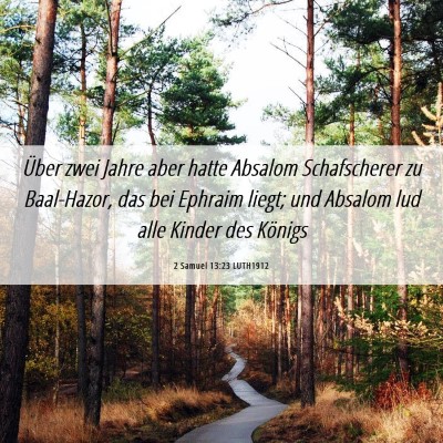Picture 06 - 2 Samuel 13:23 LUTH1912 - Über zwei Jahre aber hatte Absalom Schafscherer - Bible Verse Picture